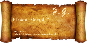 Hieber Gergő névjegykártya